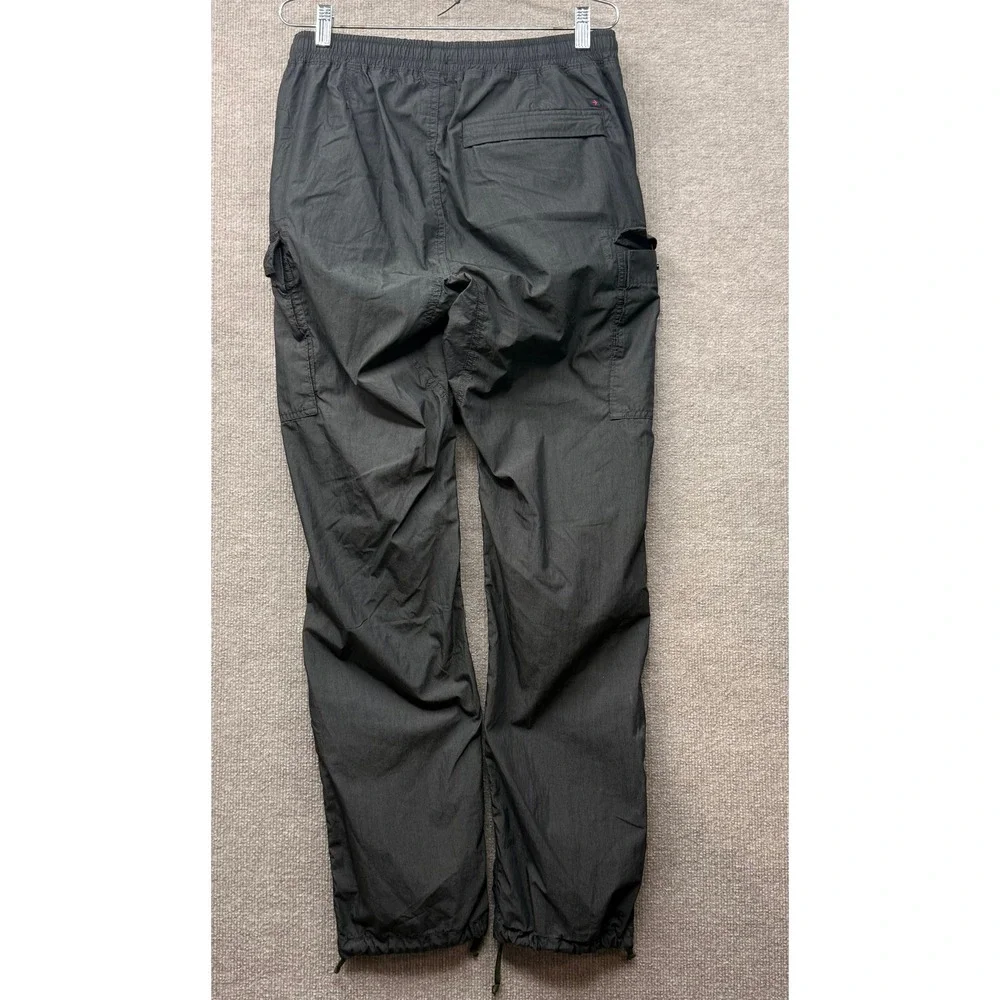 Relwen Mens Cargo Pants Medium Charcoal Grey Cotton Nylon Drawstring Hem Utility